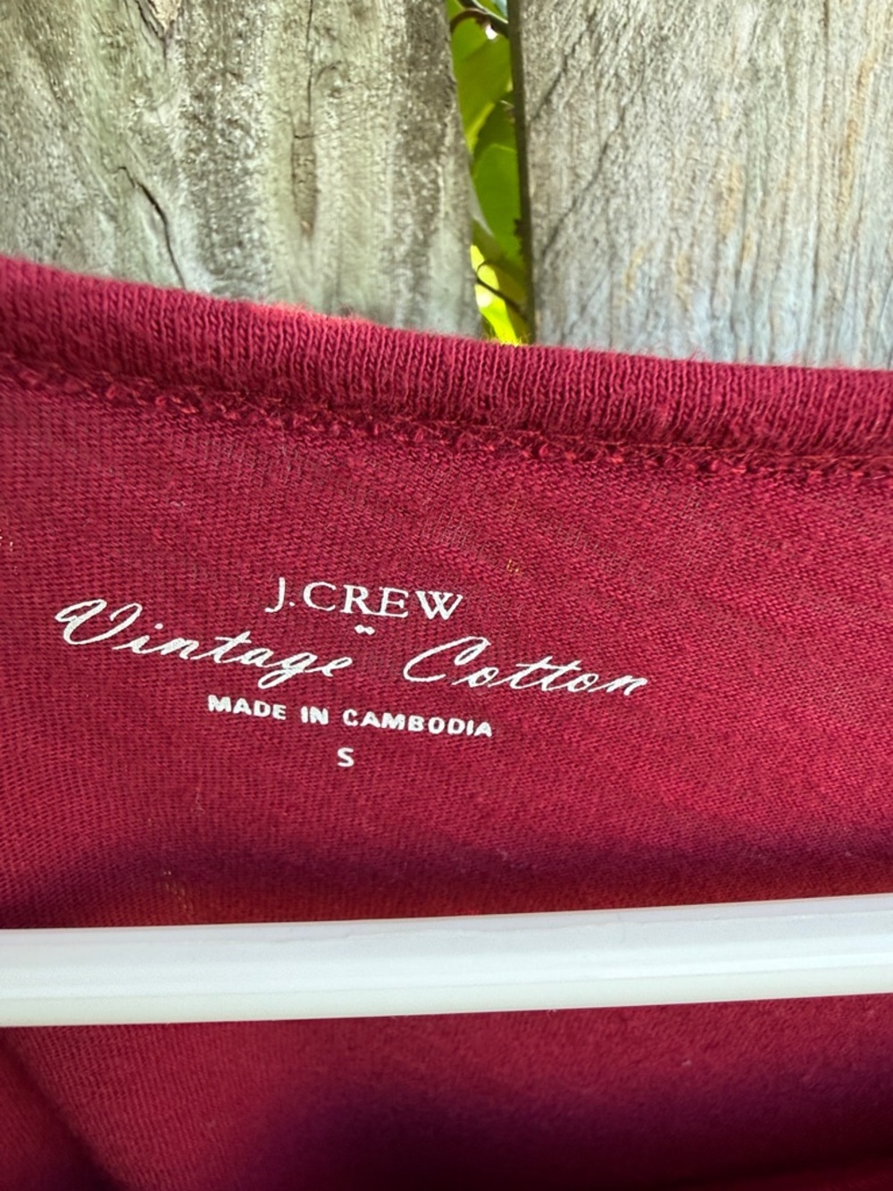 J. Crew Factory Vintage Cotton Boat Neck Tee 3/4 sleeves V notch A8691 S - Picture 3 of 10